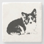Watchful Charm in Ink Stone Coaster