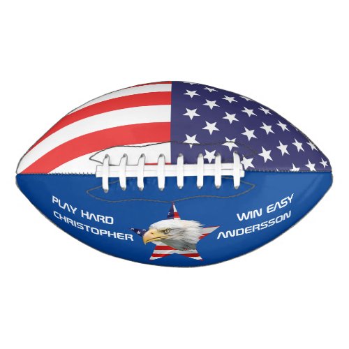 Watchful Eagle The American Flag Patriotic Football