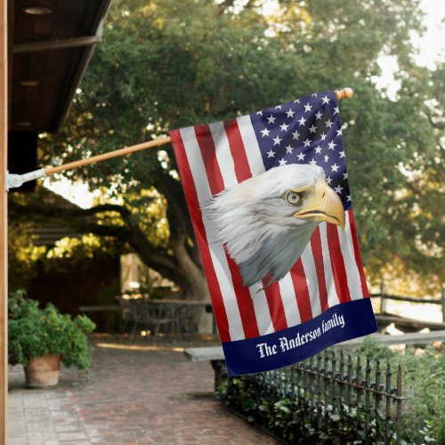 Watchful Eagle The American Flag Patriotic House Flag