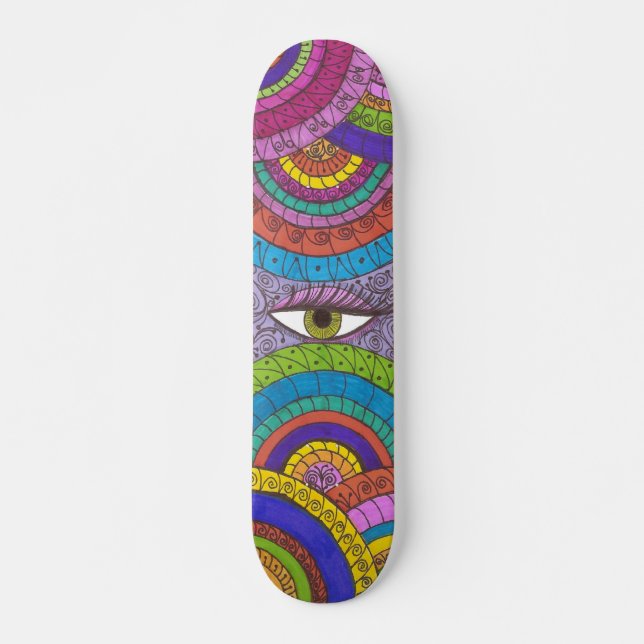 Watchful Eye Mandala Magic Sk8board Skateboard Deck (Front)