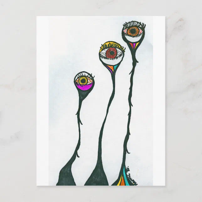 Watchful Eyes, who is watching you? Surrealistic Postcard | Zazzle