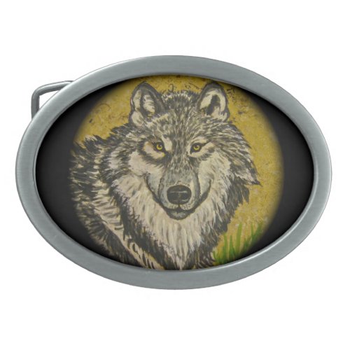 Watchful Eyes Wolf Belt Buckle