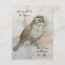 Watchful Song Sparrow Bible Quote Watercolor Postcard