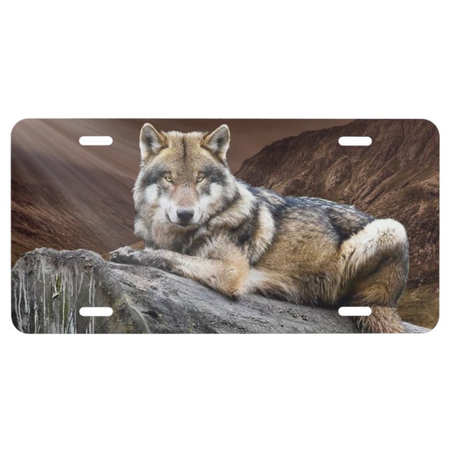Watchful Wolf License Plate (Front)