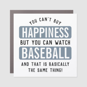 Watching Baseball is Happiness Funny Baseball Car Magnet