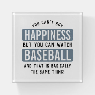 Watching Baseball is Happiness Funny Baseball Paperweight