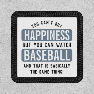 Watching Baseball is Happiness Funny Baseball Patch