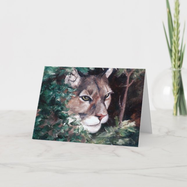 Watching Cougar Blank Card (Front)