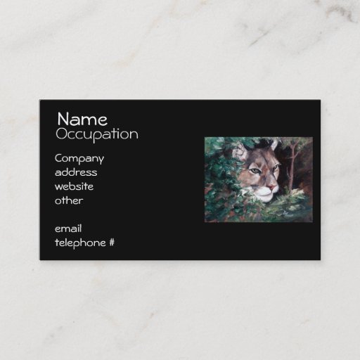 Customizable Watching Cougar Business Card