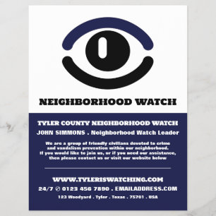 Watching Eye, Neighborhood Community Watch Advert Flyer