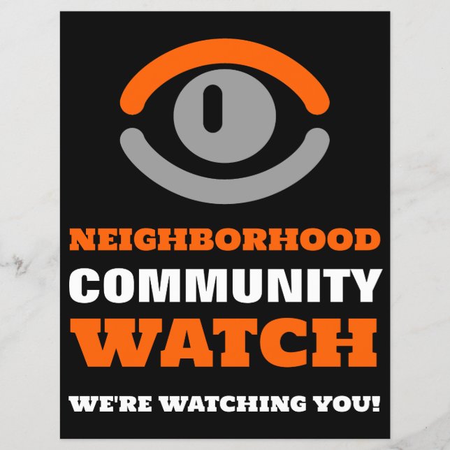Watching Eye, Neighborhood Watch Warning Flyer (Front)