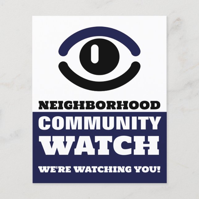 Watching Eye, Neighborhood Watch Warning Flyer (Front)