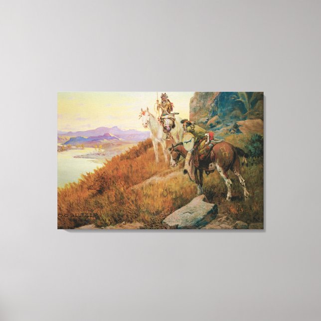 Watching for the White Man's Boats by OC Seltzer Canvas Print (Front)