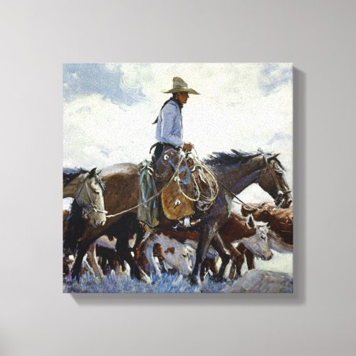 Watching Him Move Western Art By WHD Koerner Canvas Print