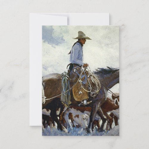 Watching Him Move Western Art By WHD Koerner Thank You Card