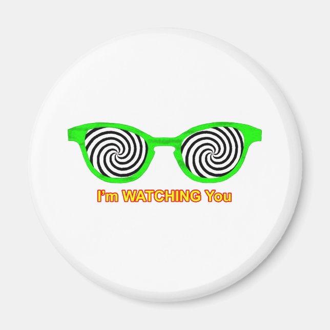 Watching Hypnotize Sunglasses Green Rim The MUSEUM Magnet (Front)