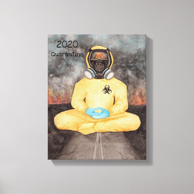 Watching It Burn Quarantine Yoga Hazmat Suit Canvas Print (Front)