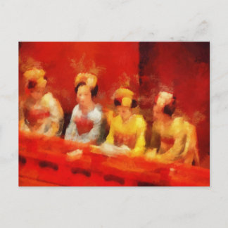 Watching Kabuki Art Postcard