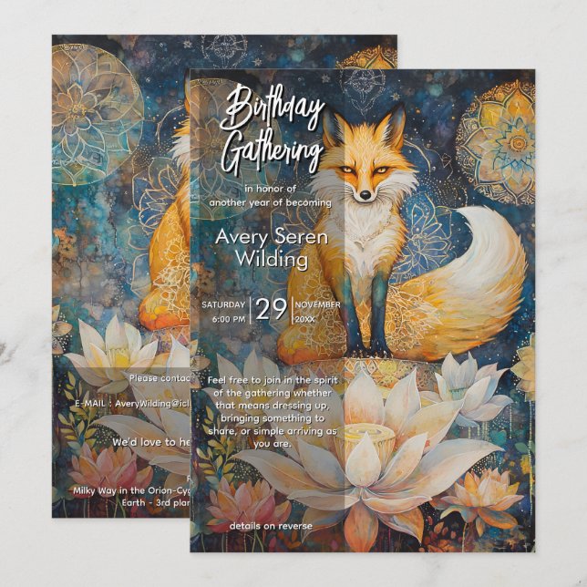 Watching Light | Fox Design Invitation (Front/Back)