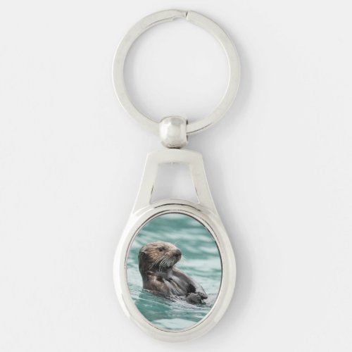 Watching Sea Otter Keychain