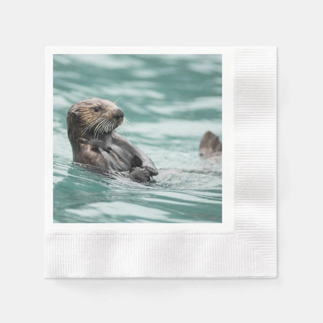 Watching Sea Otter Napkins (Front)