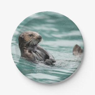 Watching Sea Otter Paper Plates