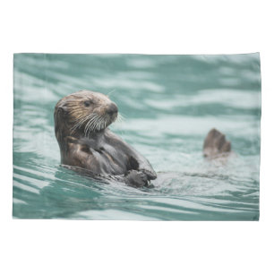 Watching Sea Otter Pillow Case