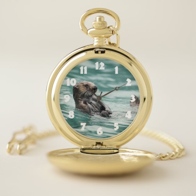 Watching Sea Otter Pocket Watch (Inside)