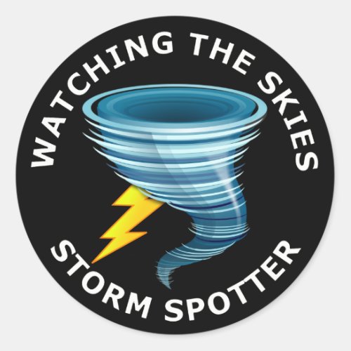 Watching The Skies Storm Spotter Classic Round Sticker