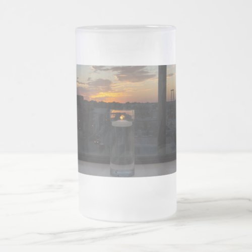 Watching The Sunset Frosted Glass Beer Mug