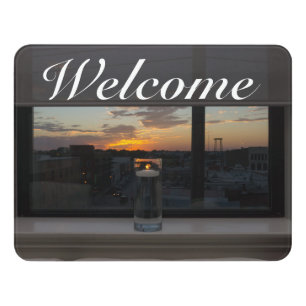 Watching The Sunset Welcome Door Sign