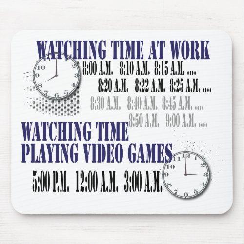 watching time at work mouse pad