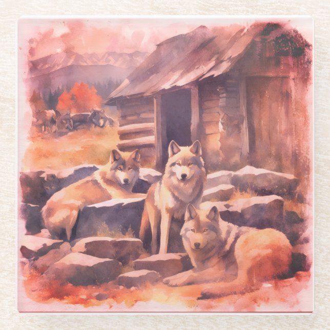 Watching time move on glass coaster (Front)