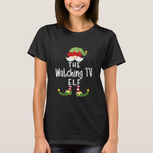 Watching Tv Elf Group Christmas Funny T_Shirt