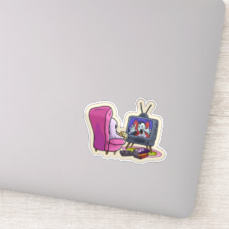 Watching TV ghost  Sticker