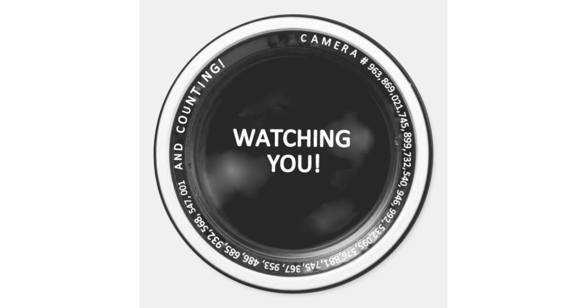"WATCHING YOU!" CAMERA LENS WALL STICKER