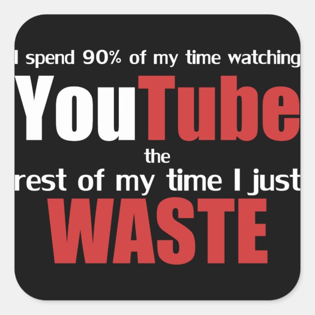 Watching YouTube Square Sticker (Front)