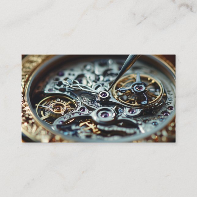  Watchmaker Repair Service Detailed Classic Watch Business Card (Front)