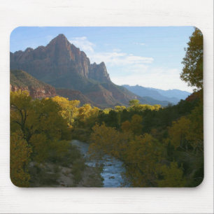 Watchman Peak, Virgin River Zion National Park Mouse Pad