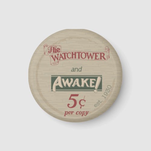 Watchtower and Awake 1930s Replica Magnet