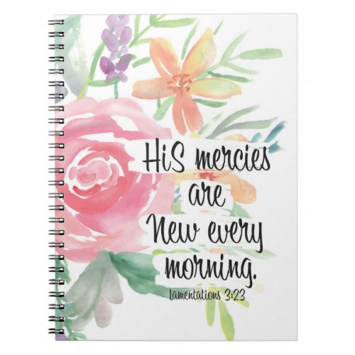 Watecolor Floral Scripture Notebook