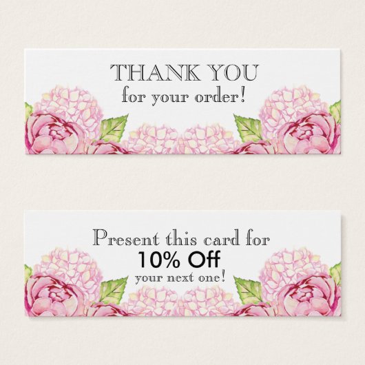 Watecolor Floral Slim Thank You with Discount (Front & Back)