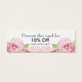 Watecolor Floral Slim Thank You with Discount (Back)
