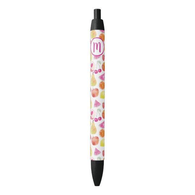 Watecolor Fruit Monogram Pen (Front Vertical)
