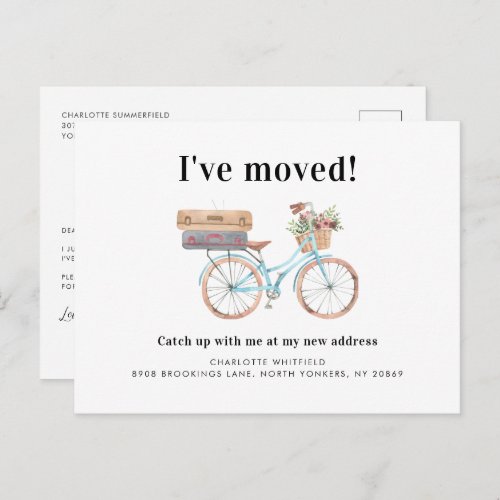 Watecolor New Home Address Moving Announcement Postcard
