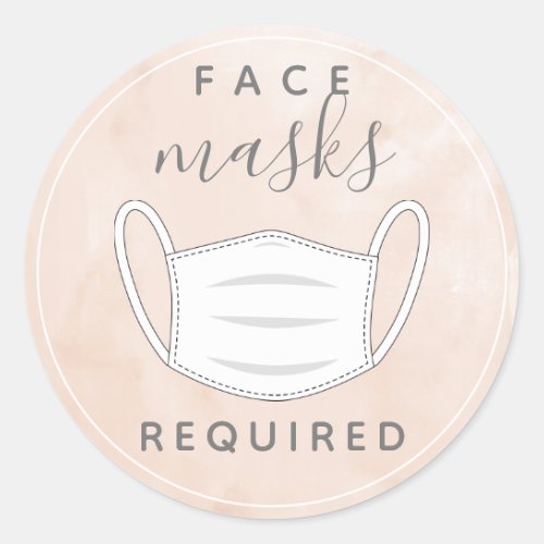 Watecolor Pink Face mask requred label