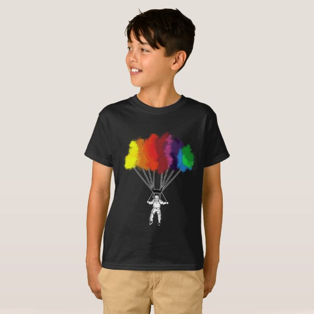 Watecolor skydive parachute skydiving skydiver tee (Front Full)