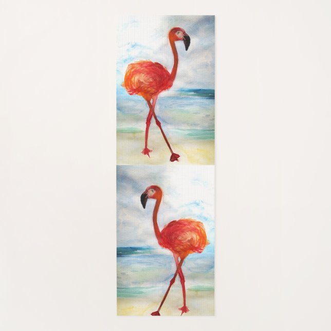 Watecrolor  Flamingo Birds  Yoga Mat (Front)