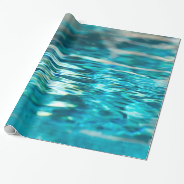Water Abstract Blue Green Turquoise Aqua Sea Wrapping Paper (Unrolled)