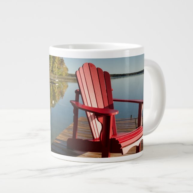 Water | Adirondack Chair at the Lake Giant Coffee Mug (Front Right)